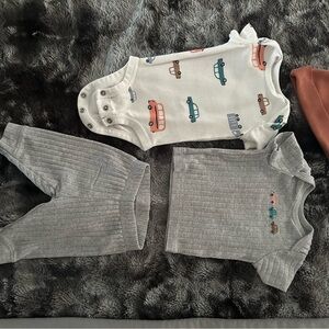 Kids One Piece Set with Car Print